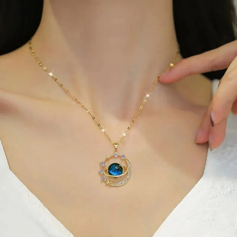 Star Series Necklace Planet Moon Astronaut Pendant Necklaces