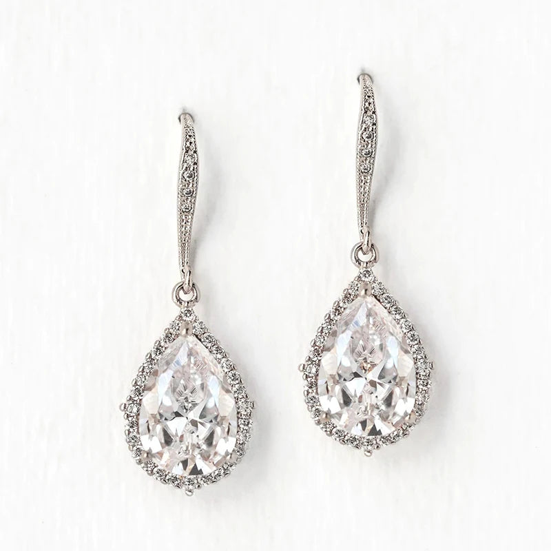 Tear Drop Earrings for Wedding or Engagement