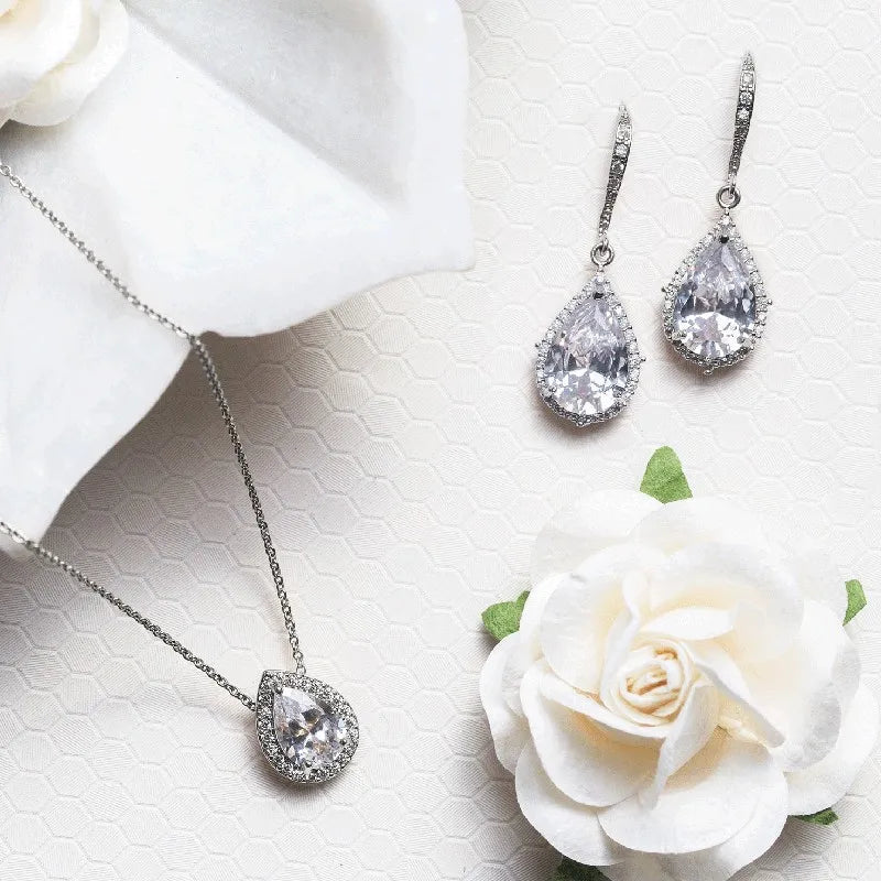 Tear Drop Earrings for Wedding or Engagement