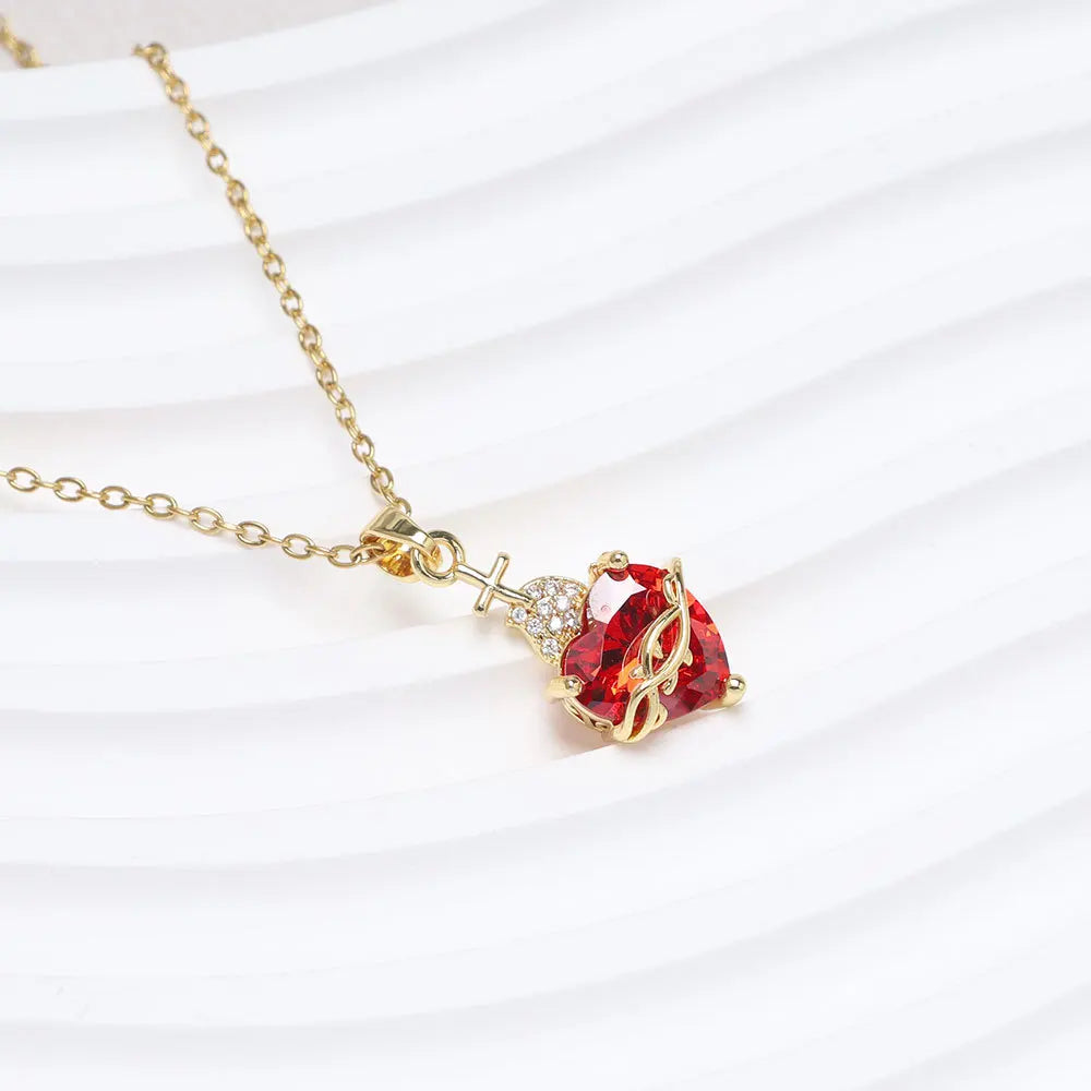 Red Heart Pendant Necklace