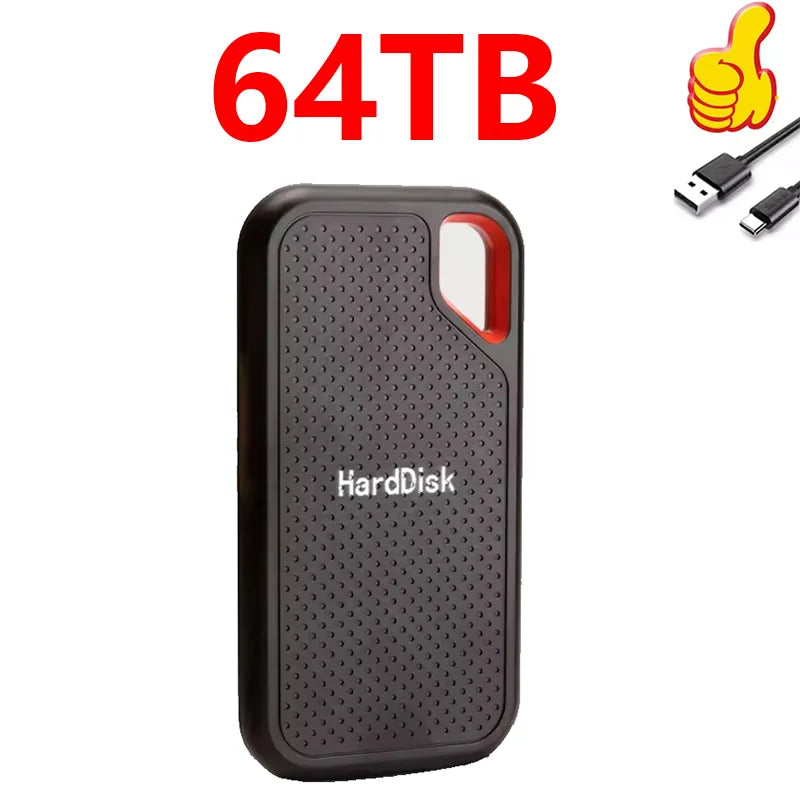 Huge Capacity Portable SSD 128TB High Speed External Hard Drive 1TB Hard Disk 2TB 4TB USB 3.1 Storage Device for Laptop/PC/Phone