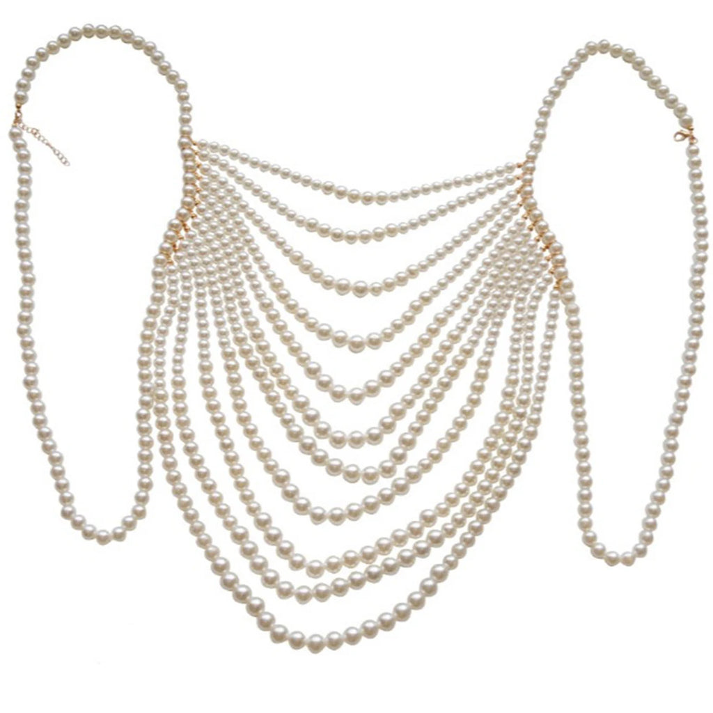  Luxury Handmade Beaded Bridal Shoulder Body Jewelry Chain,
