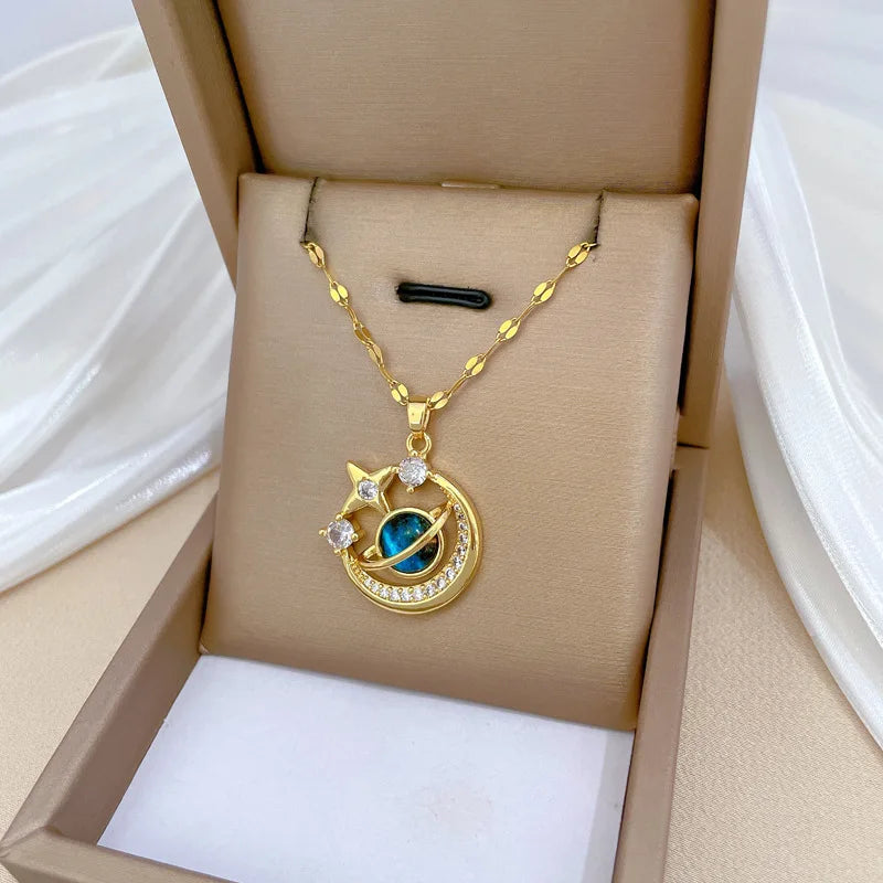 Star Series Necklace Planet Moon Astronaut Pendant Necklaces