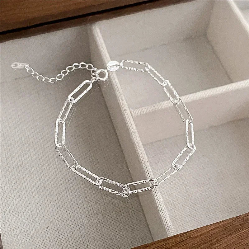 925 Sterling Silver Heart Shaped Necklace Bracelet Set for Women Vintage Crystal Bracelets