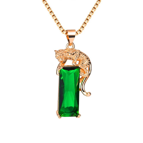 18k Gold Emerald Pendant Necklace