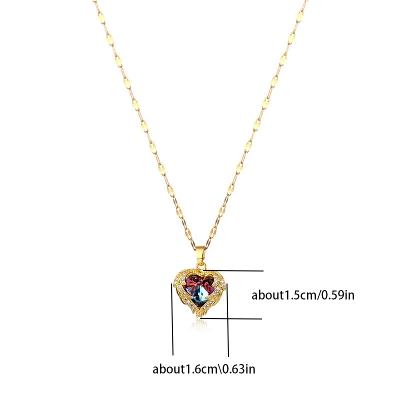 Ocean Heart Pendant Necklace