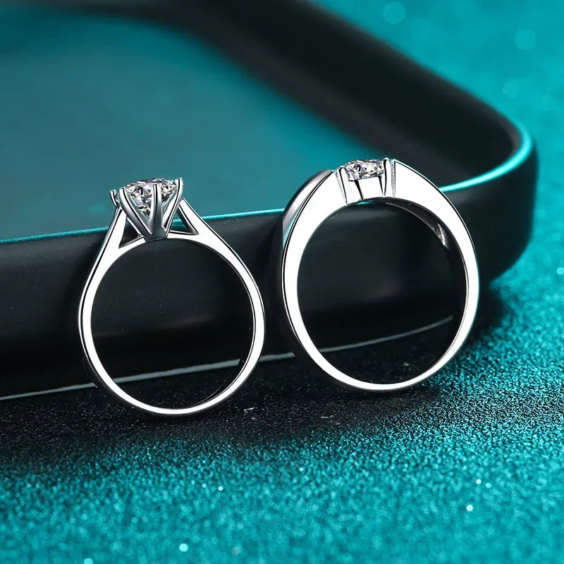 Elegant Design 0.5/1/1.5 Carat Couples Ring, Women and Men