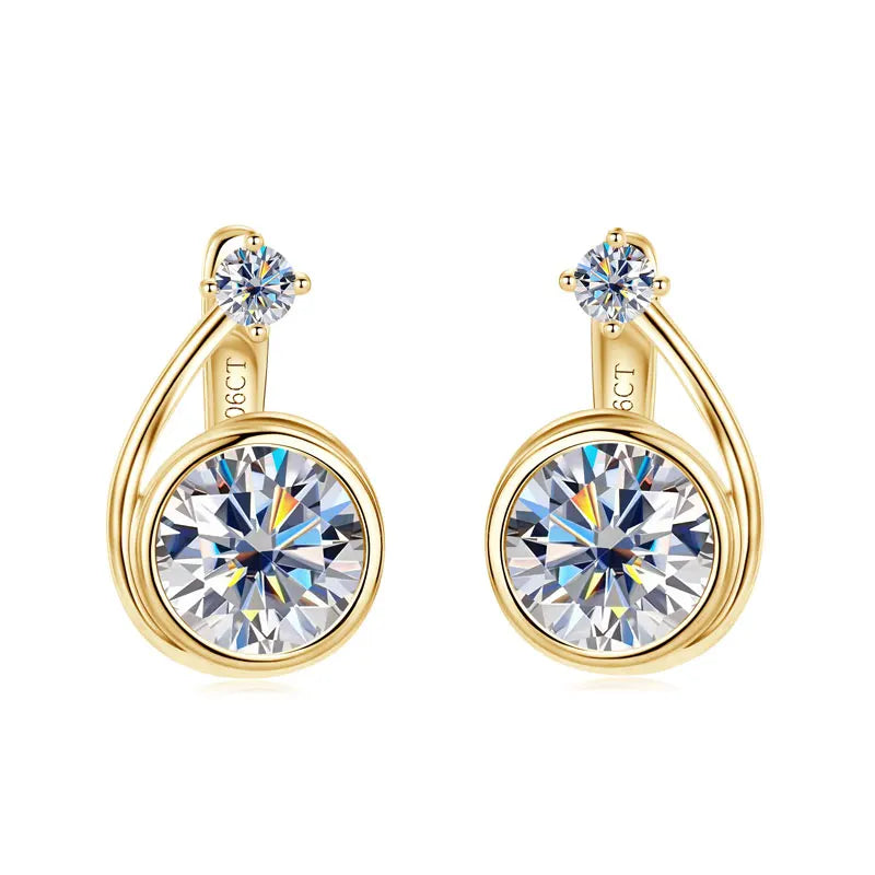 Elegant Earrings 925 Pure Silver And Gold Snail Shape Hoop Earring