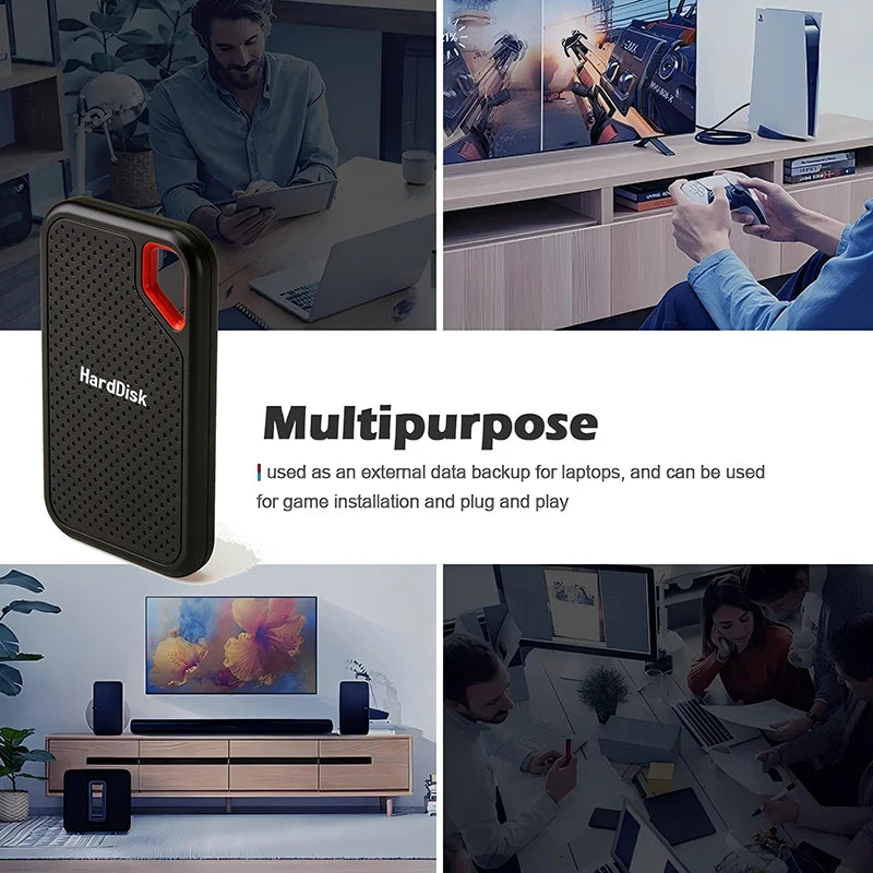 Huge Capacity Portable SSD 128TB High Speed External Hard Drive 1TB Hard Disk 2TB 4TB USB 3.1 Storage Device for Laptop/PC/Phone