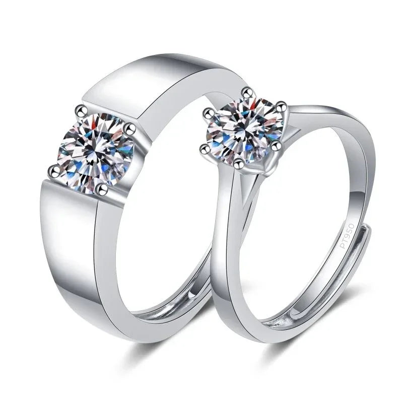Elegant Design 0.5/1/1.5 Carat Couples Ring, Women and Men