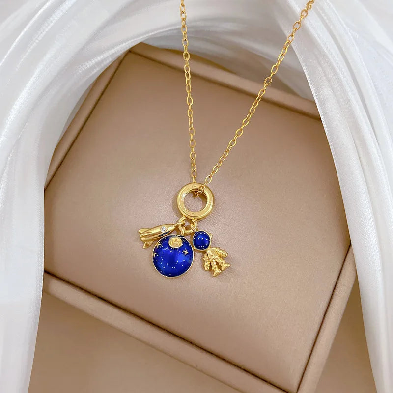 Star Series Necklace Planet Moon Astronaut Pendant Necklaces
