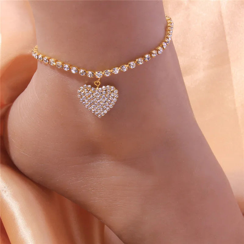 Anklets for Women Heart shaped Leg Chain