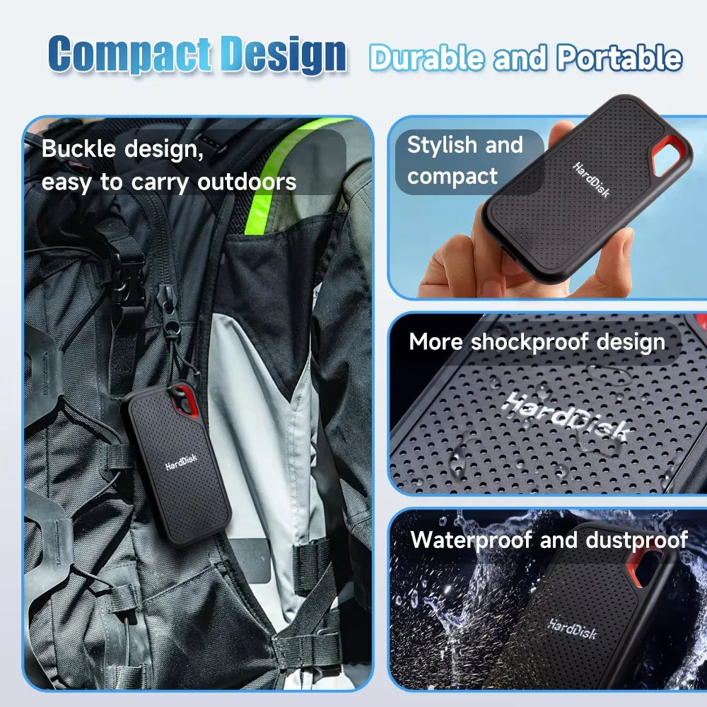 Huge Capacity Portable SSD 128TB High Speed External Hard Drive 1TB Hard Disk 2TB 4TB USB 3.1 Storage Device for Laptop/PC/Phone