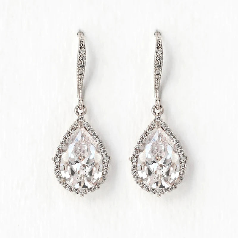 Tear Drop Earrings for Wedding or Engagement