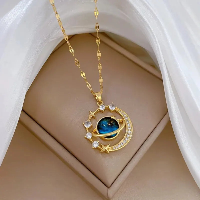 Star Series Necklace Planet Moon Astronaut Pendant Necklaces