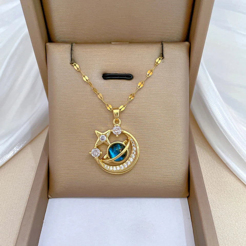 Star Series Necklace Planet Moon Astronaut Pendant Necklaces