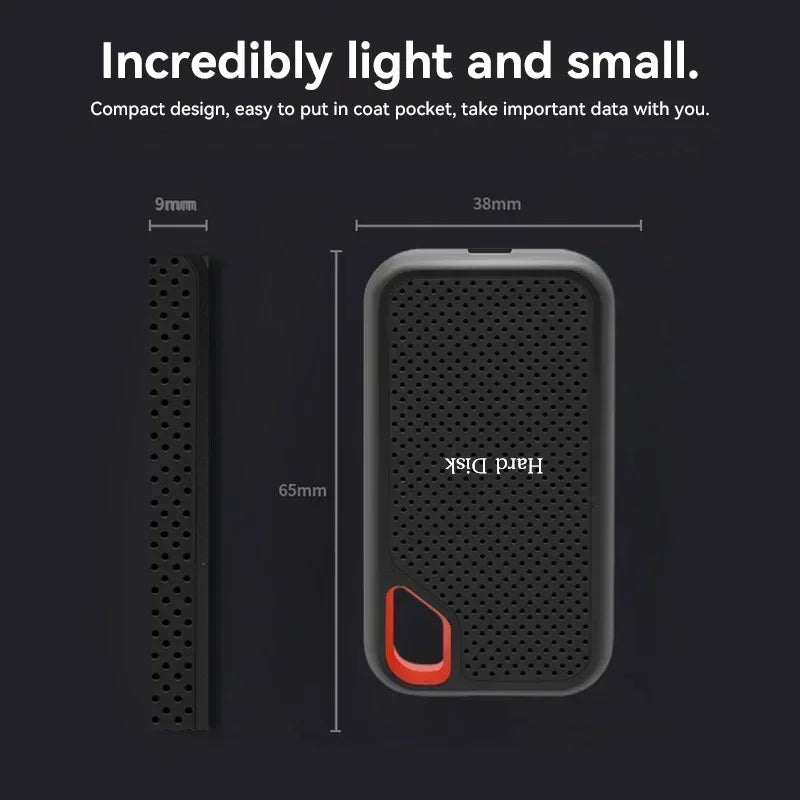 Huge Capacity Portable SSD 128TB High Speed External Hard Drive 1TB Hard Disk 2TB 4TB USB 3.1 Storage Device for Laptop/PC/Phone