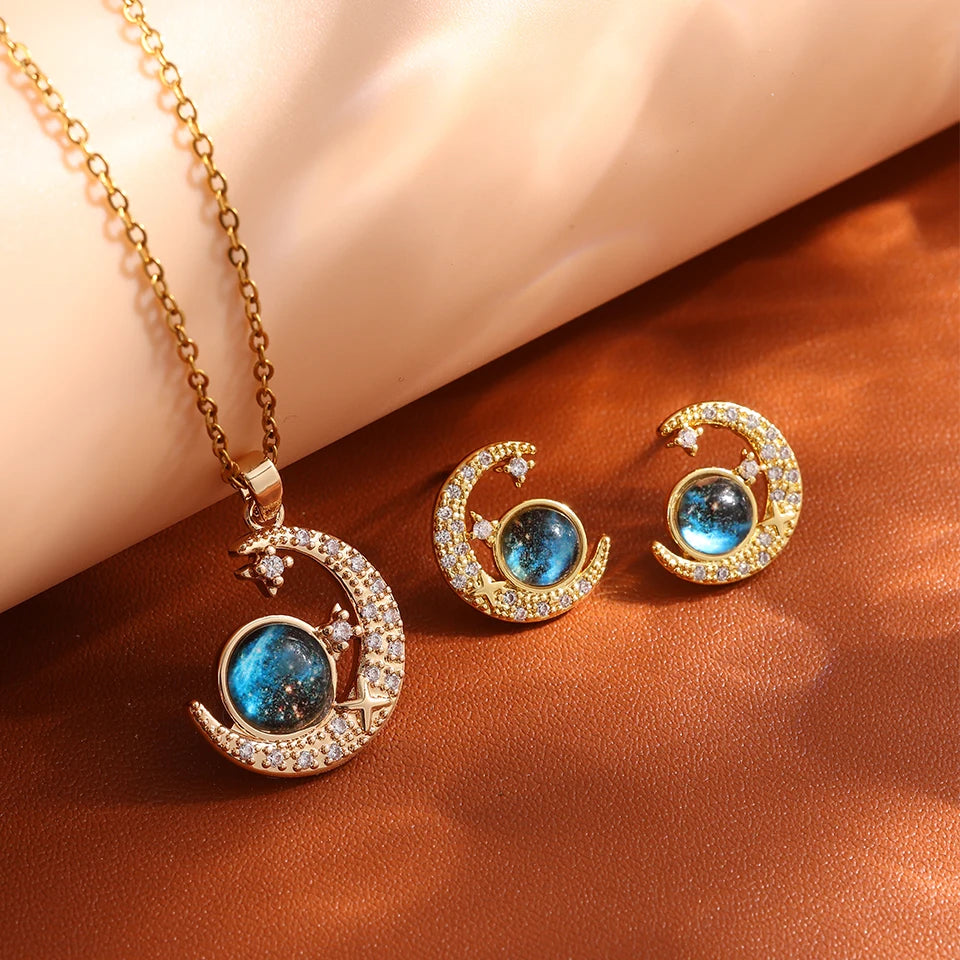 Star Series Necklace Planet Moon Astronaut Pendant Necklaces