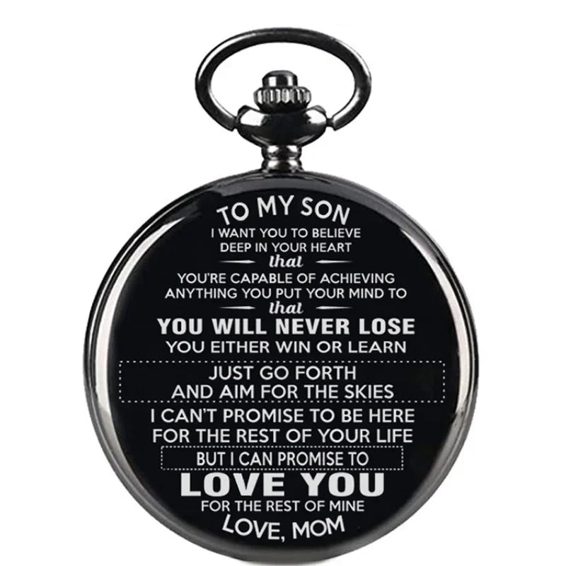To My Son Black  Quartz Pocket