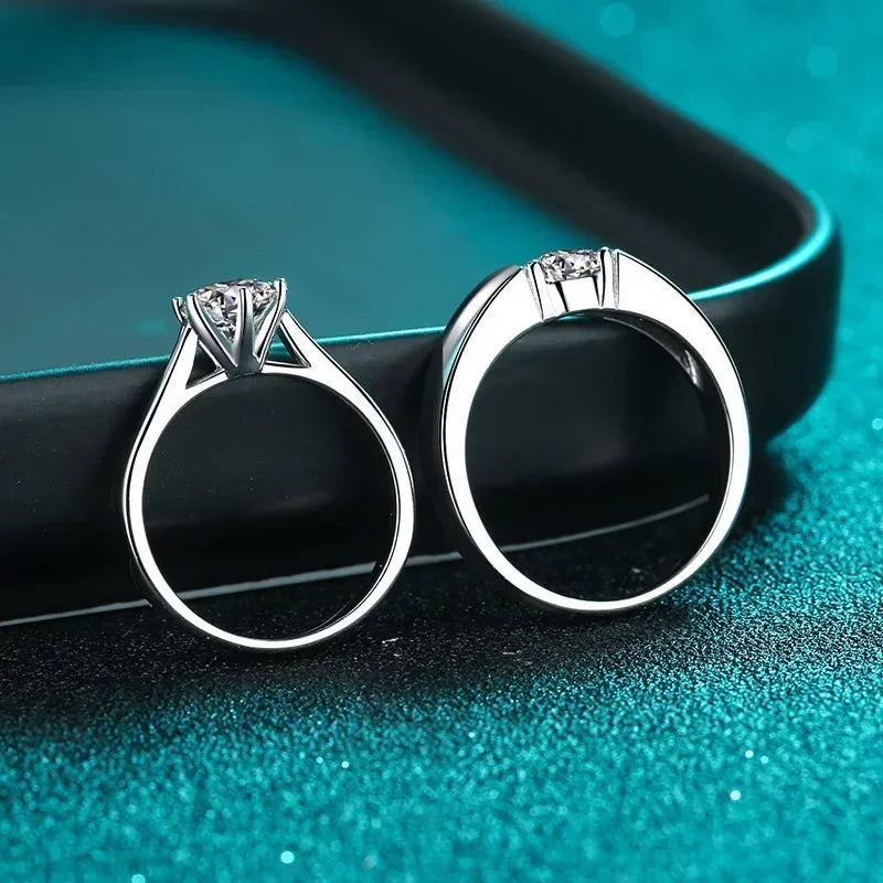 Elegant Design 0.5/1/1.5 Carat Couples Ring, Women and Men