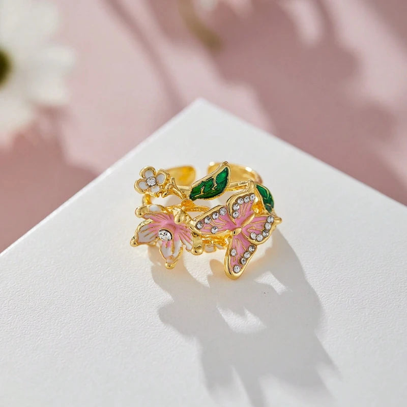 Flower Butterfly Ring