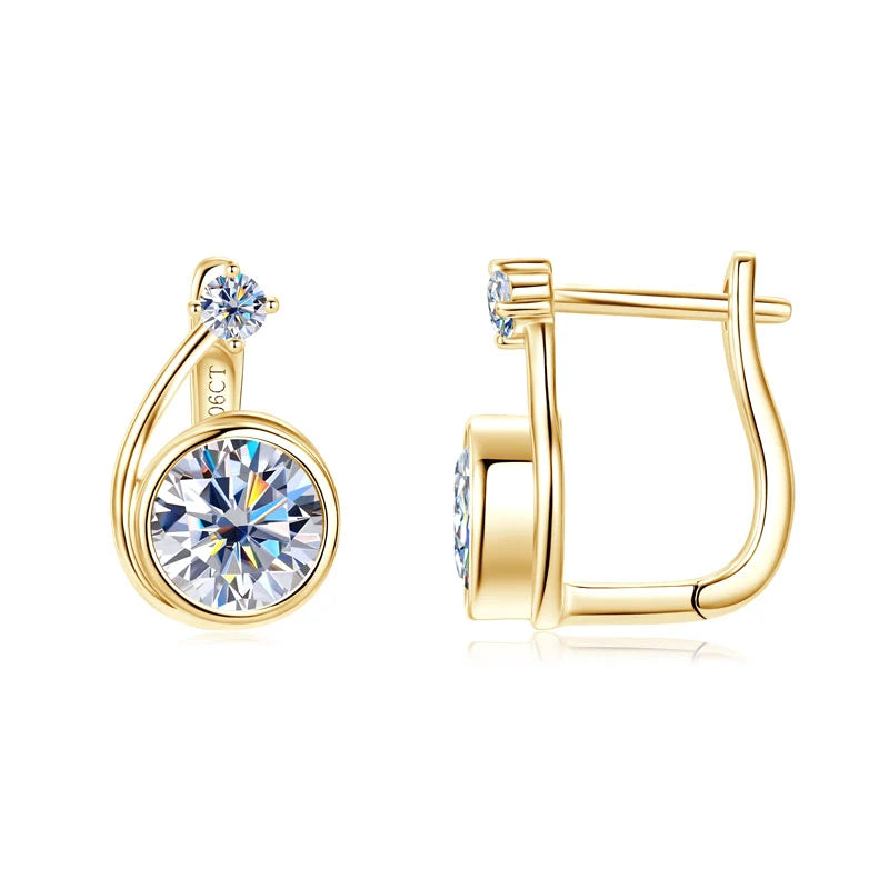 Elegant Earrings 925 Pure Silver And Gold Snail Shape Hoop Earring