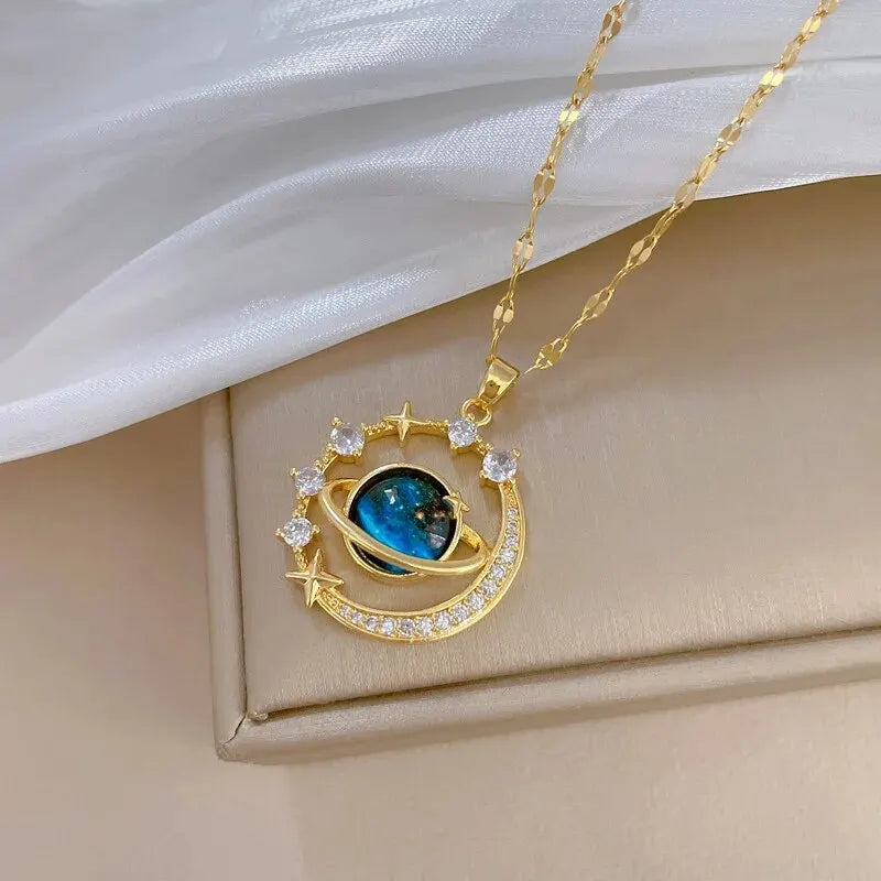 Star Series Necklace Planet Moon Astronaut Pendant Necklaces