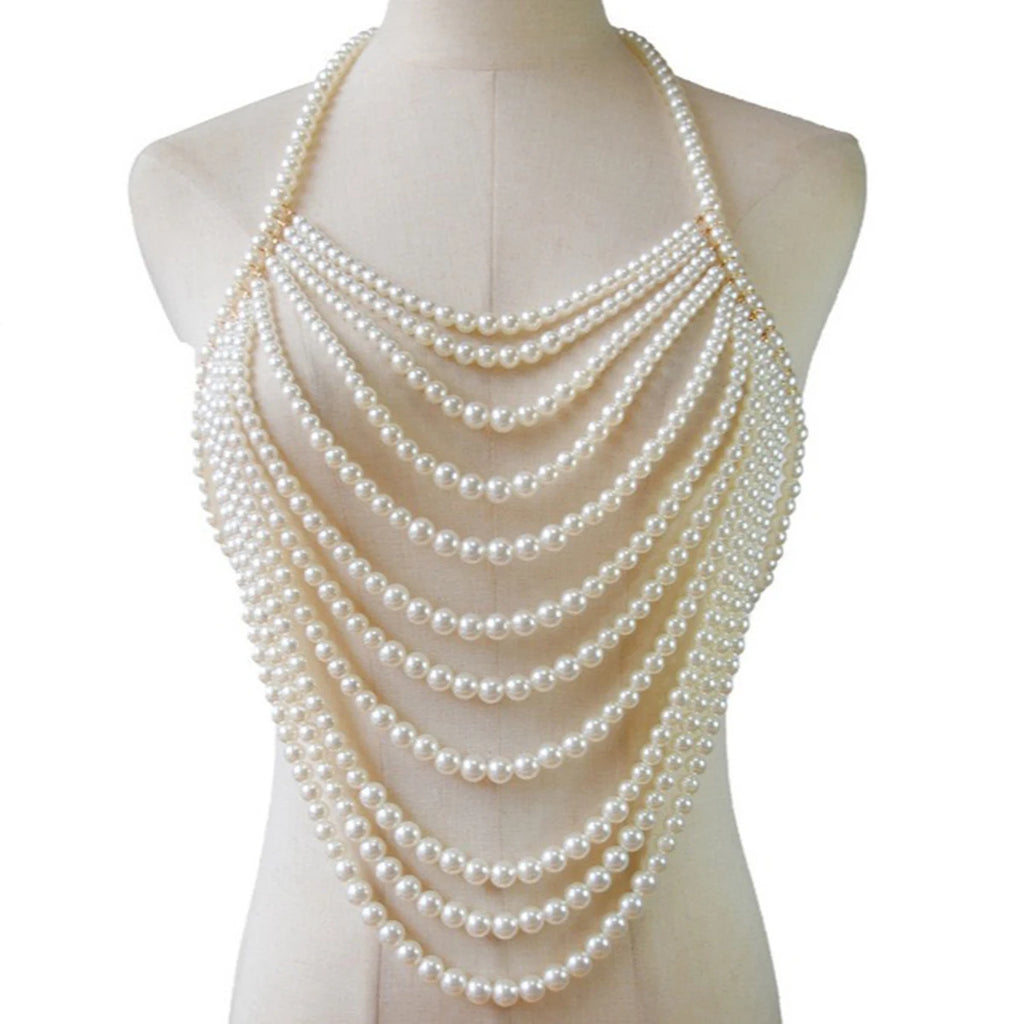  Luxury Handmade Beaded Bridal Shoulder Body Jewelry Chain,