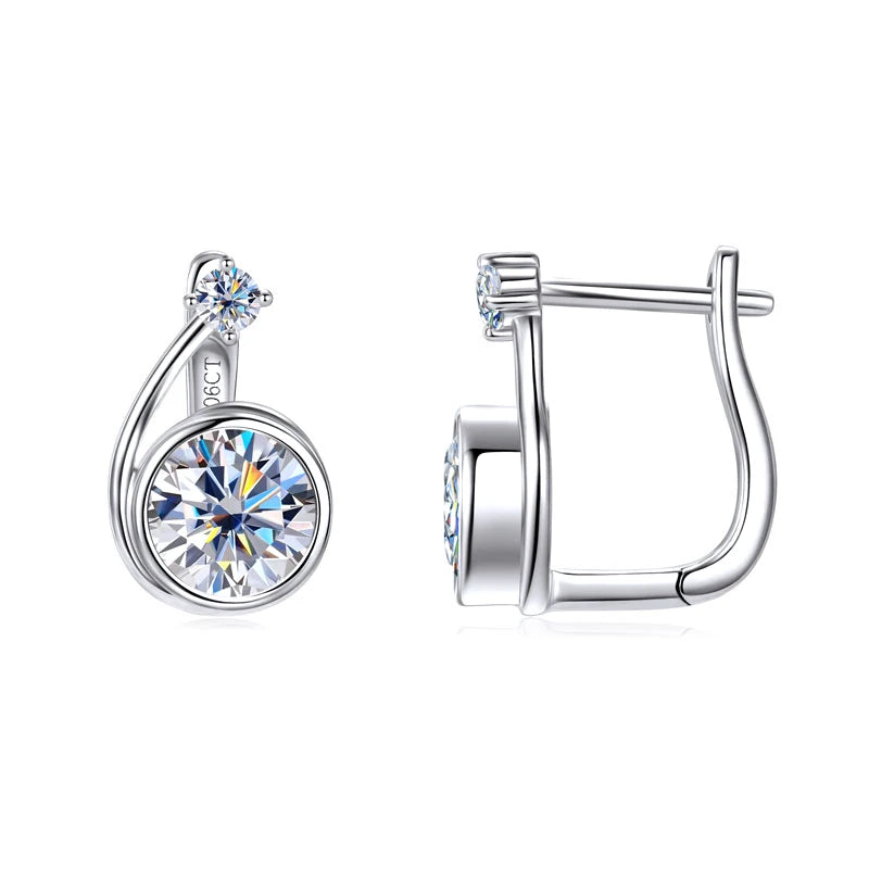 Elegant Earrings 925 Pure Silver And Gold Snail Shape Hoop Earring