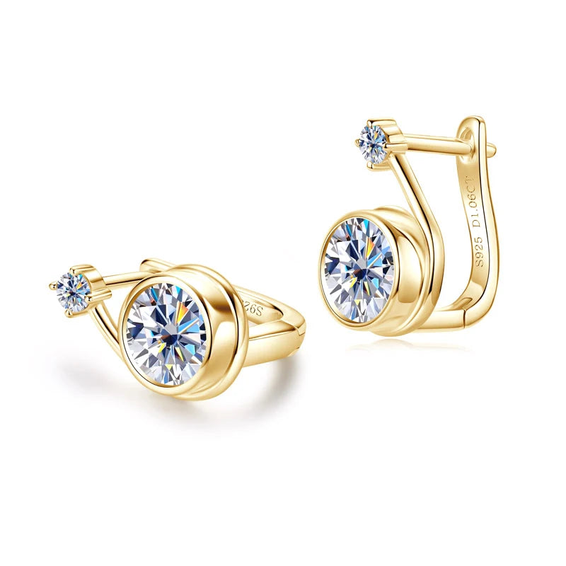Elegant Earrings 925 Pure Silver And Gold Snail Shape Hoop Earring
