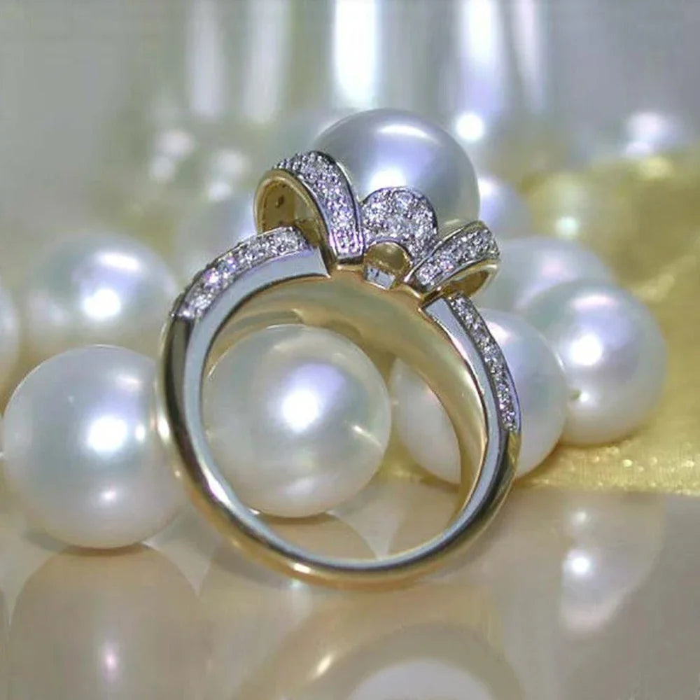 Pearl and Gold Wedding Ring