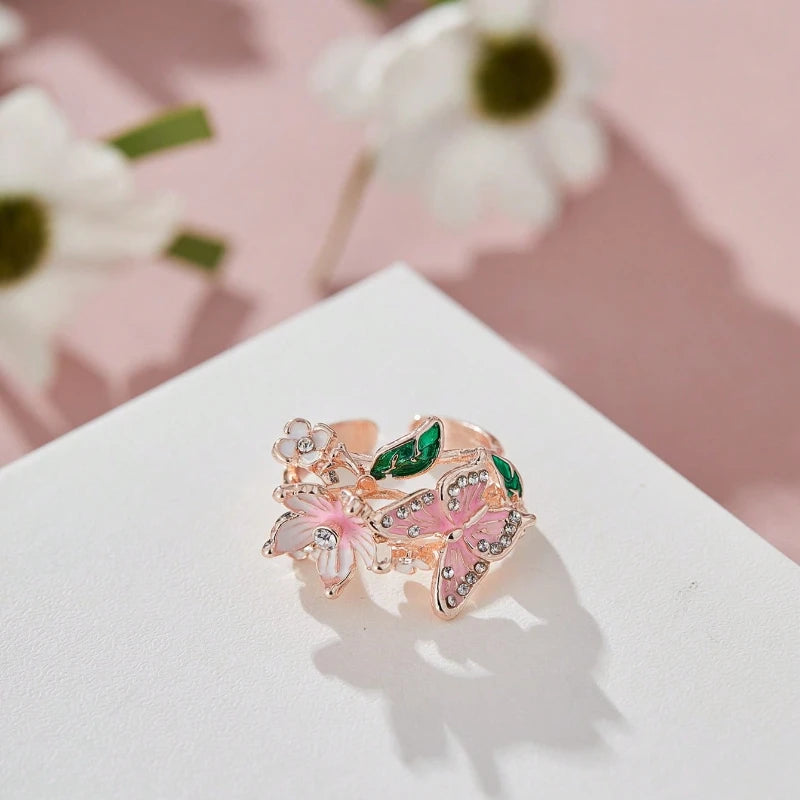 Flower Butterfly Ring