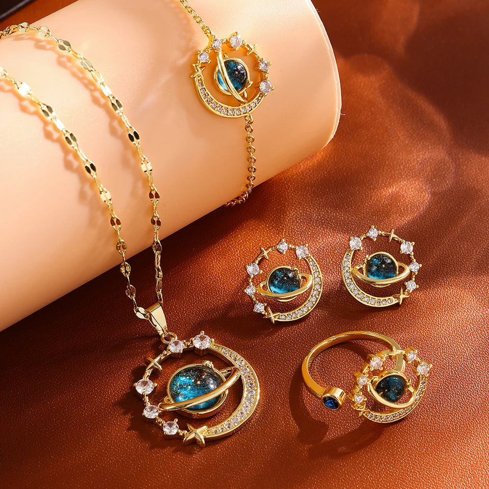 Star Series Necklace Planet Moon Astronaut Pendant Necklaces