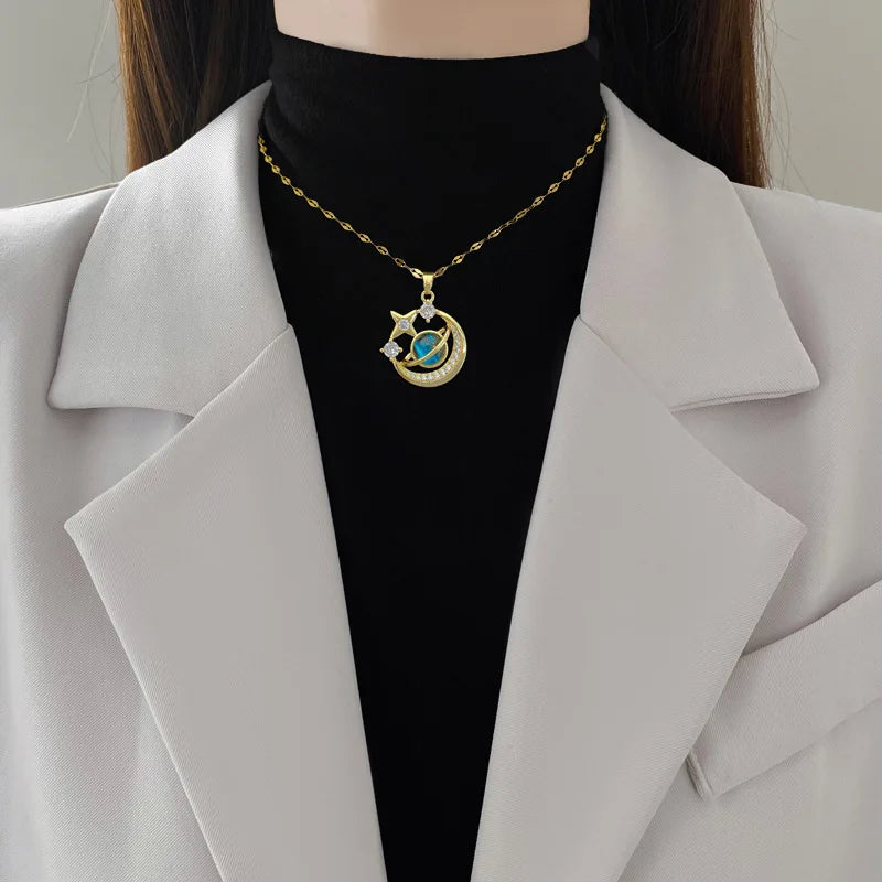 Star Series Necklace Planet Moon Astronaut Pendant Necklaces