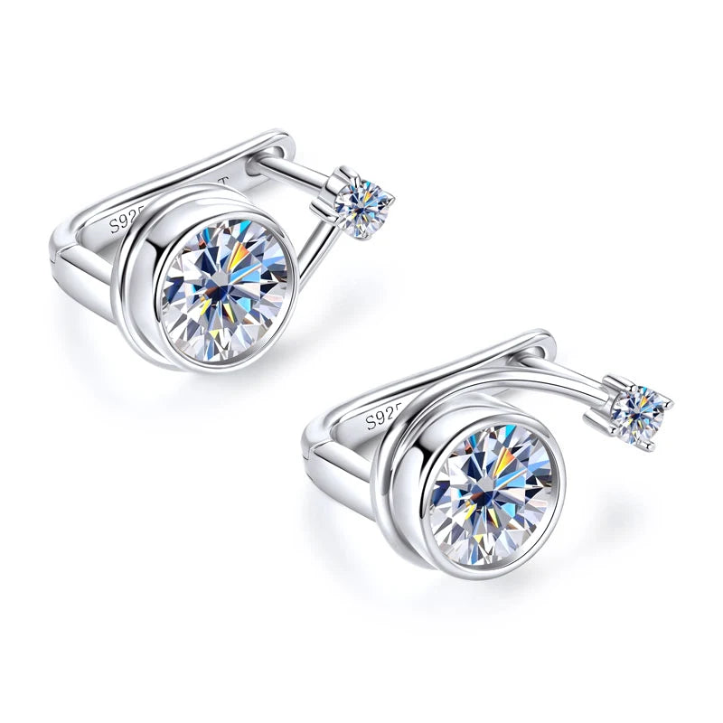 Elegant Earrings 925 Pure Silver And Gold Snail Shape Hoop Earring