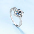 Platinum 1CT- 0.5CT  Rings Girl Angel's Kiss Micro inlaid Diamond Ring Engagement