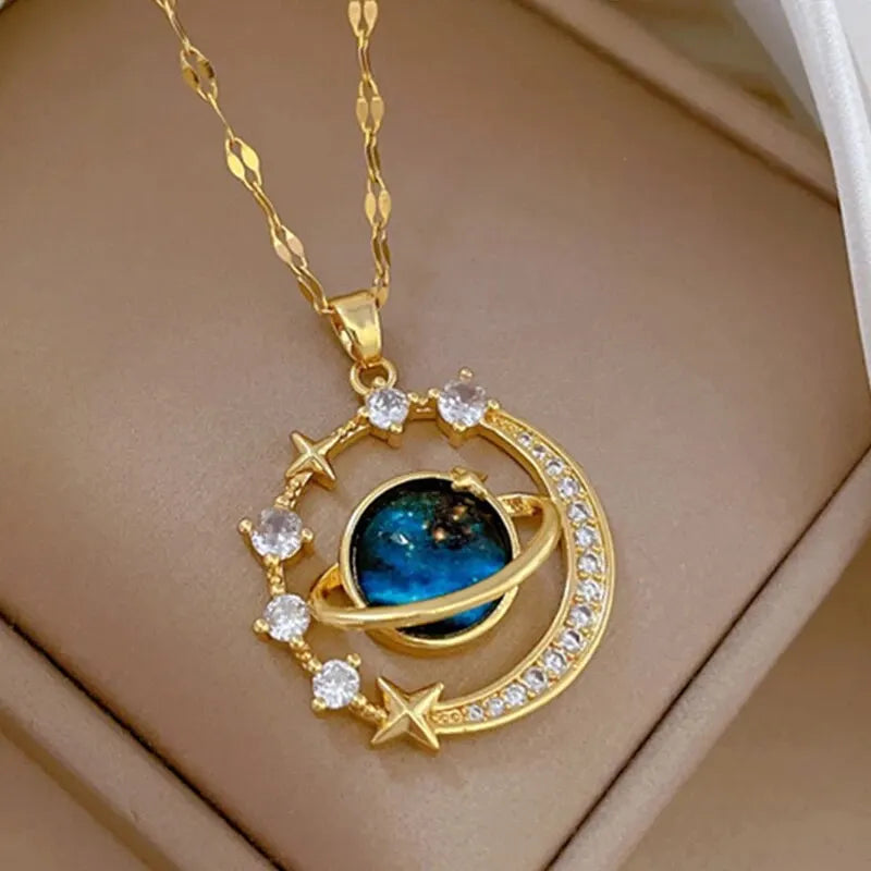 Star Series Necklace Planet Moon Astronaut Pendant Necklaces