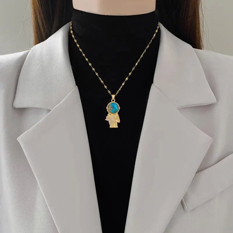 Star Series Necklace Planet Moon Astronaut Pendant Necklaces