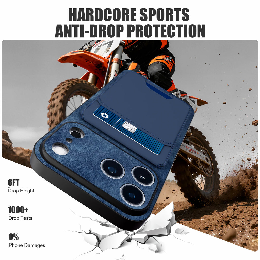 Wallet Case for Apple iPhone 17 16 15 14 13 Pro/Pro Max/Plus Series, 2 in 1 Strong Magnetic Detachable, Shockproof Phone Case Slim Leather Phone Stand