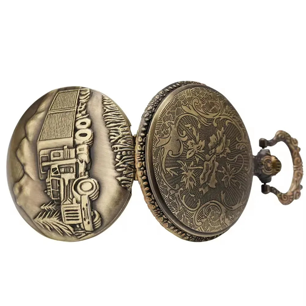 Truck  Steampunk Quartz Pocket Watch For Men
