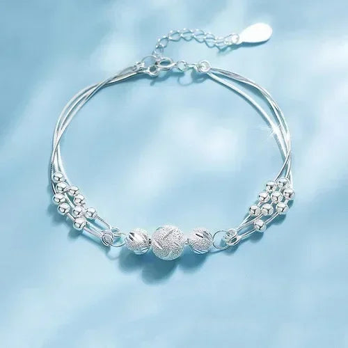 925 Sterling Silver Heart Shaped Necklace Bracelet Set for Women Vintage Crystal Bracelets