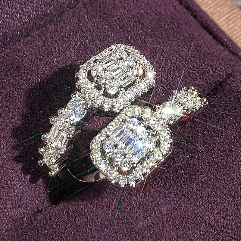 Water-Drop Diamond Engagement Band