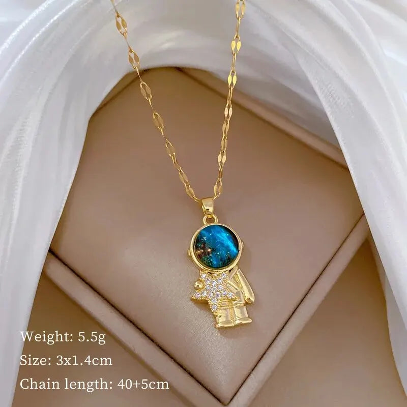 Star Series Necklace Planet Moon Astronaut Pendant Necklaces