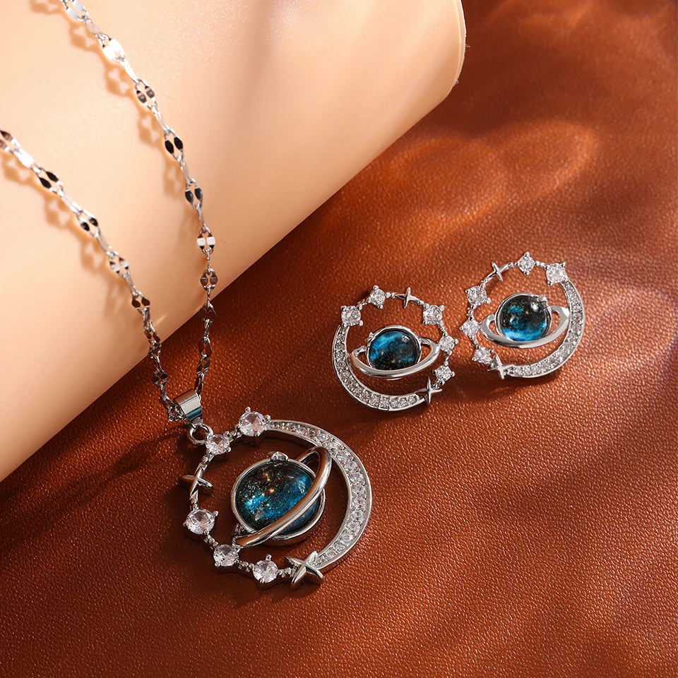 Star Series Necklace Planet Moon Astronaut Pendant Necklaces