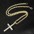 Cross Pendant Necklace with a 4mm Zircon Tennis Chain Men or Women Necklace