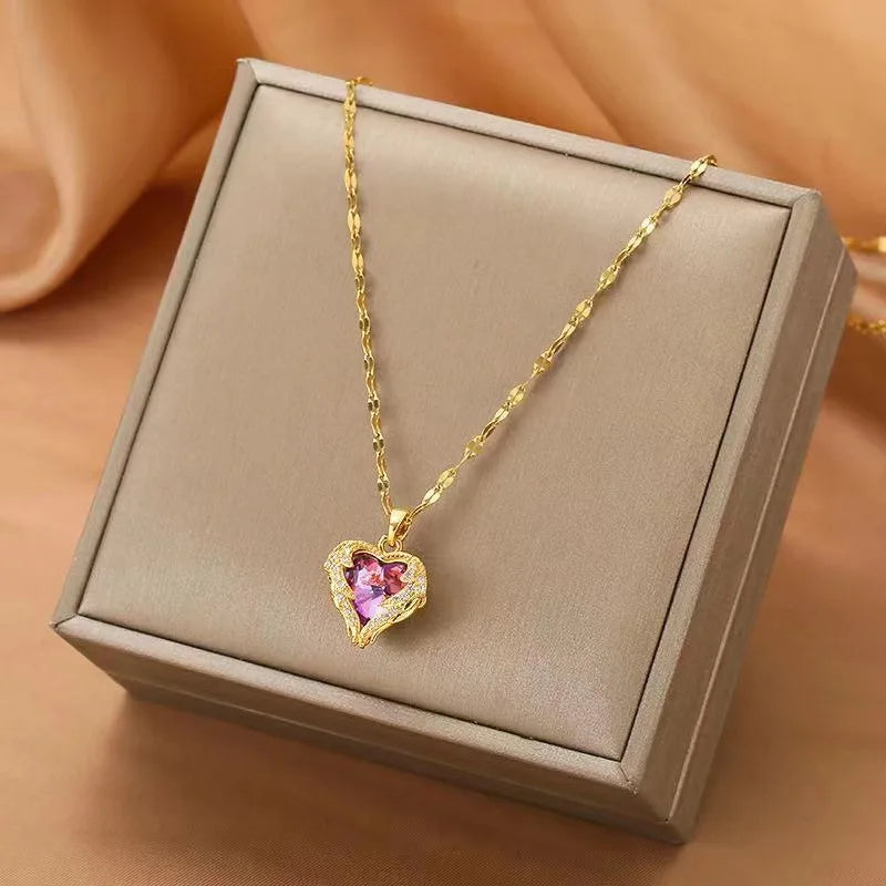 Ocean Heart Pendant Necklace