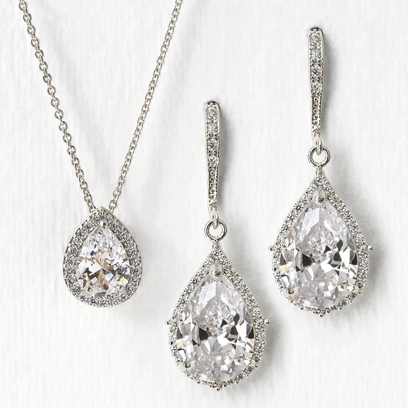 Tear Drop Earrings for Wedding or Engagement
