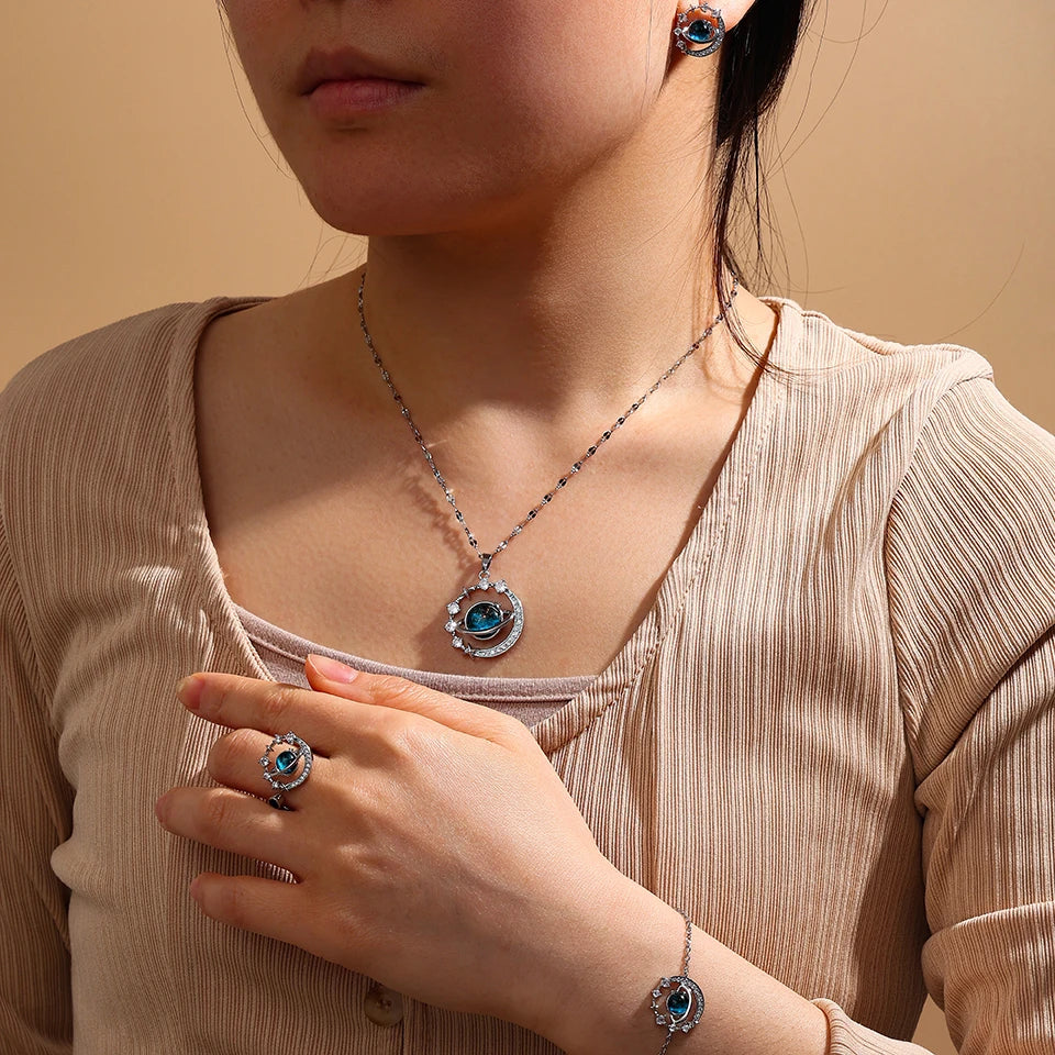 Star Series Necklace Planet Moon Astronaut Pendant Necklaces
