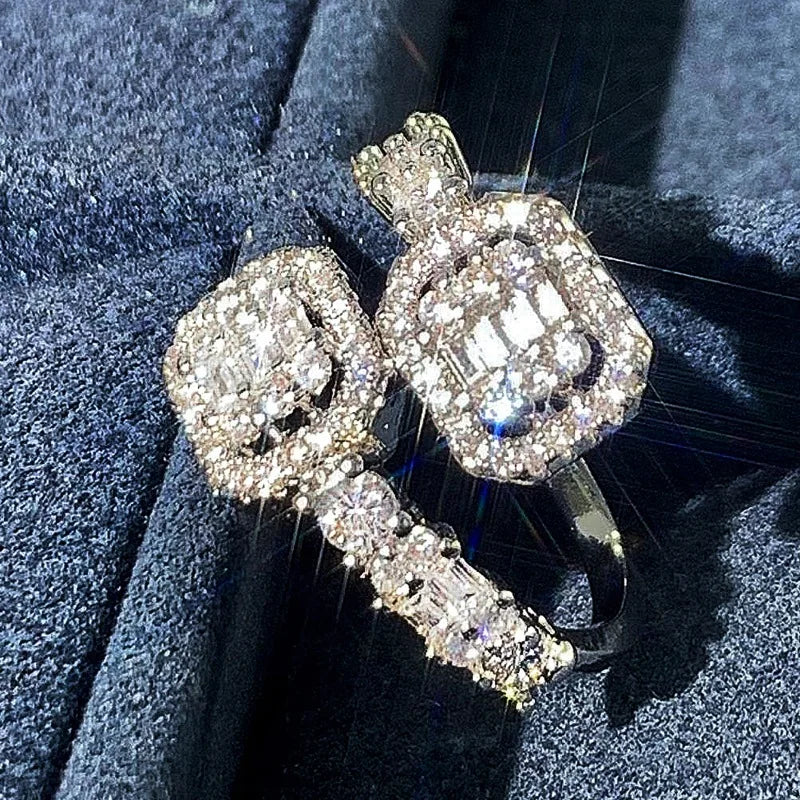 Water-Drop Diamond Engagement Band