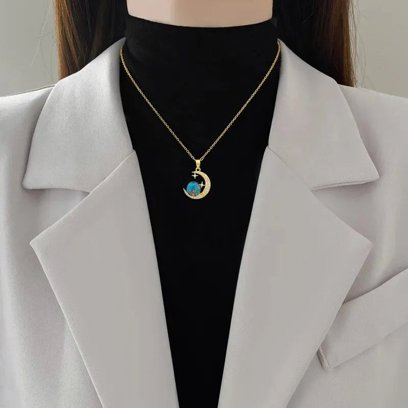 Star Series Necklace Planet Moon Astronaut Pendant Necklaces